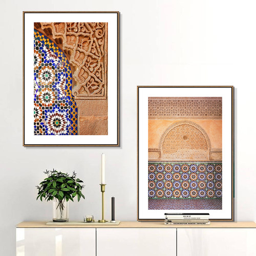 欧式拱门建筑入户玄关装饰画客厅单幅壁画走廊过道复古大气晶瓷画