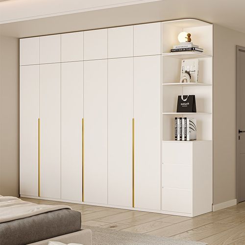 法式奶油风衣柜现代简约卧室家用柜子组合六门柜子成品板式大衣橱