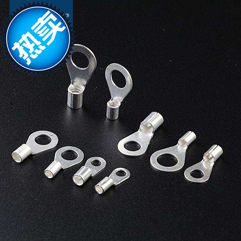 冷压裸端子ut接线端子ot圆形叉型铜鼻子压线耳开口鼻压线e钳线鼻