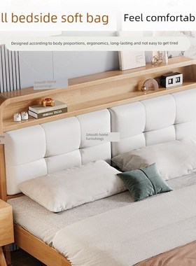 实木床1.5家用1.8米双人床全实木床简约现代出租房主卧1.2单人床