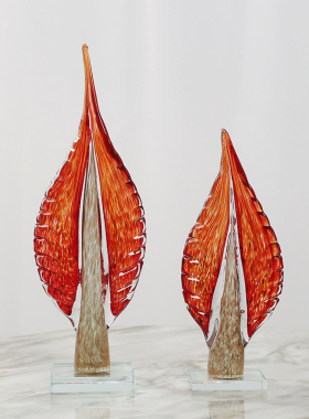 琉璃艺术树叶家大业大摆件简约电视柜别墅客厅玄关装饰品桌面摆设