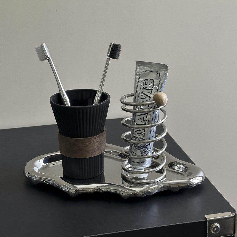 中古不锈钢牙刷杯洗漱杯家用牙膏收纳筒置物架情侣漱口杯刷牙杯架