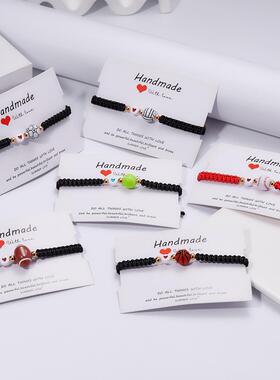 [新款式]球球头手炼创意和容易的比赛篮球排球网球手编织可调节手