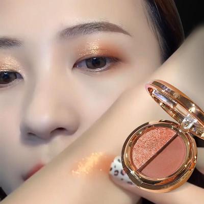 李佳琪推荐双色眼影盘懒人南瓜大地色珠光提亮晶晶女细闪粉土豆泥