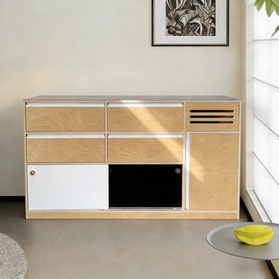 板物/复古海洋板可定制现代桌面操作台多功能带抽屉不锈钢餐边柜