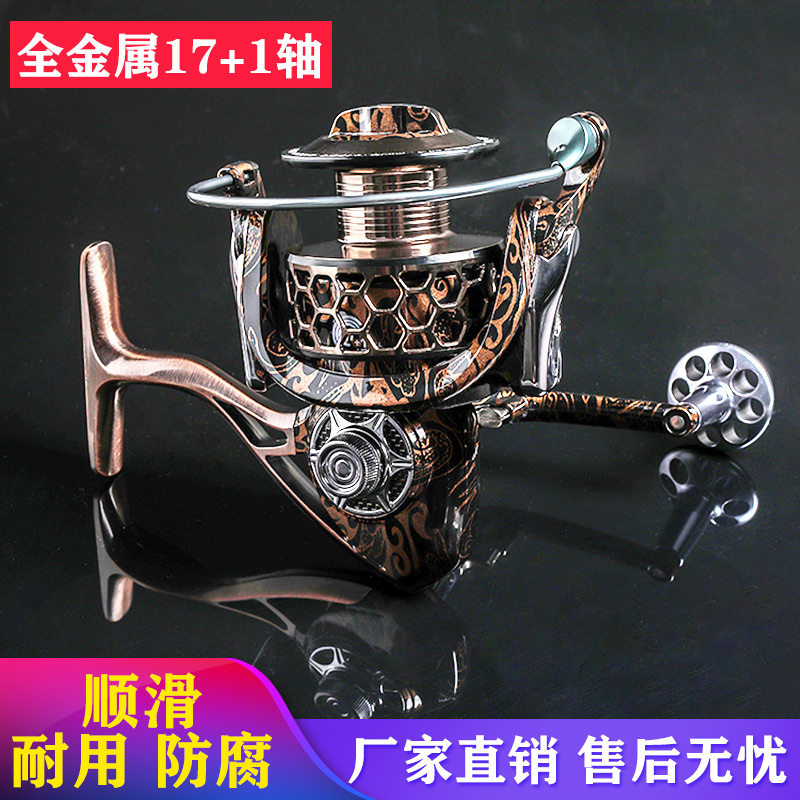 21款GSB鱼线轮18轴全金属渔轮纺车轮海竿远投轮无间隙矶钓路亚轮