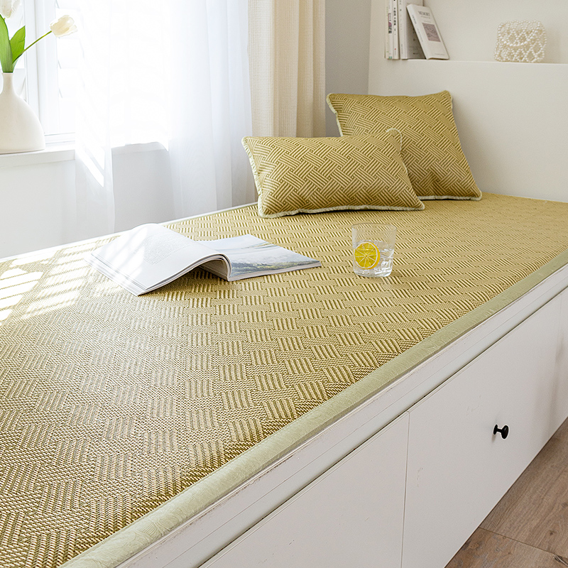 飘窗垫窗台垫凉席夏季藤席坐垫飘窗垫子阳台垫2023新款防滑定制