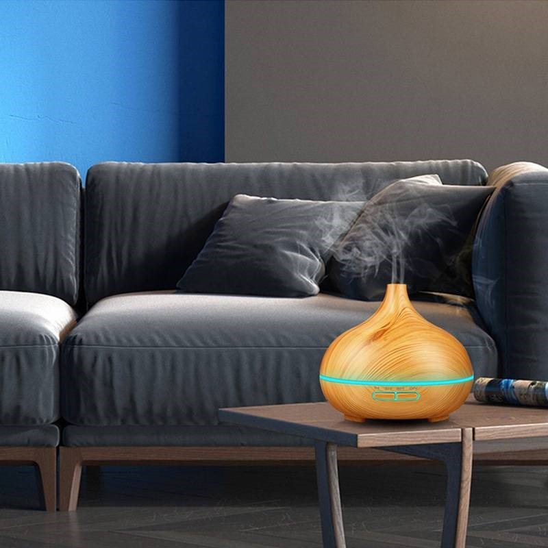 021智能遥控香薰机 木纹加湿室内超声波扩香机香薰灯加湿器