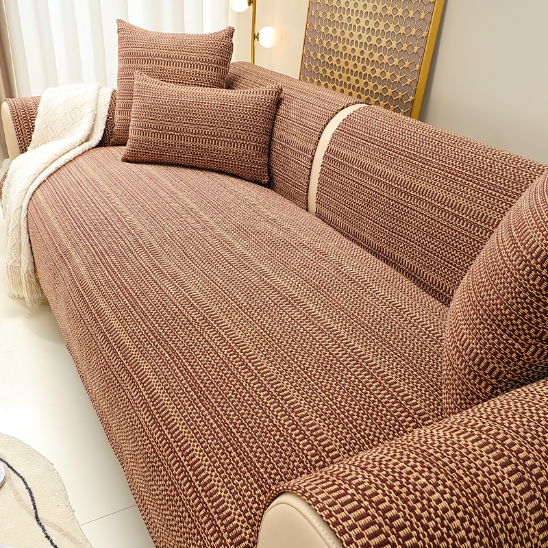 沙发垫棉四季通用棉麻布料沙发罩格子垫布坐垫盖布扶手靠背盖巾