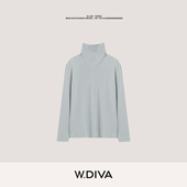 W.Diva 54T033297 羊毛打底衫 云感 高级感秋冬叠穿百搭高领长袖