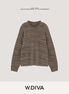 W.Diva【漫色】夹花花式纱线自然随性云柔透气套头毛衫53Z282764