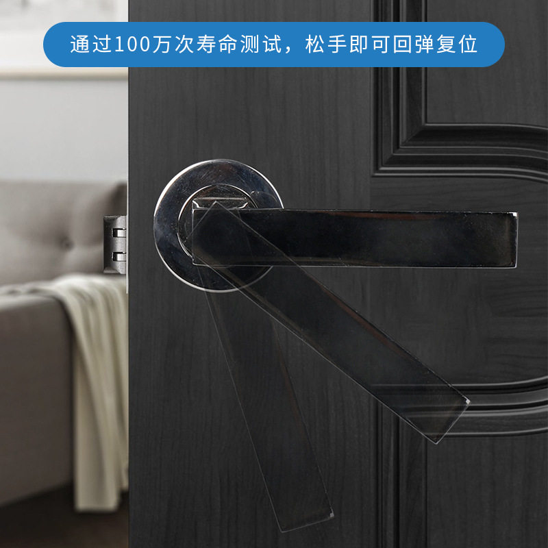 黑色不锈钢木门锁卧室内锁房门锁家用门把手分体锁具澳标门把手