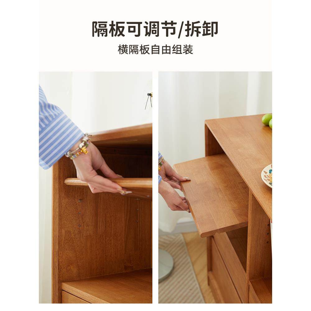 cs实LJ-0190H木矮书柜电落地书架矮柜式日组柜收纳合柜餐边柜客厅