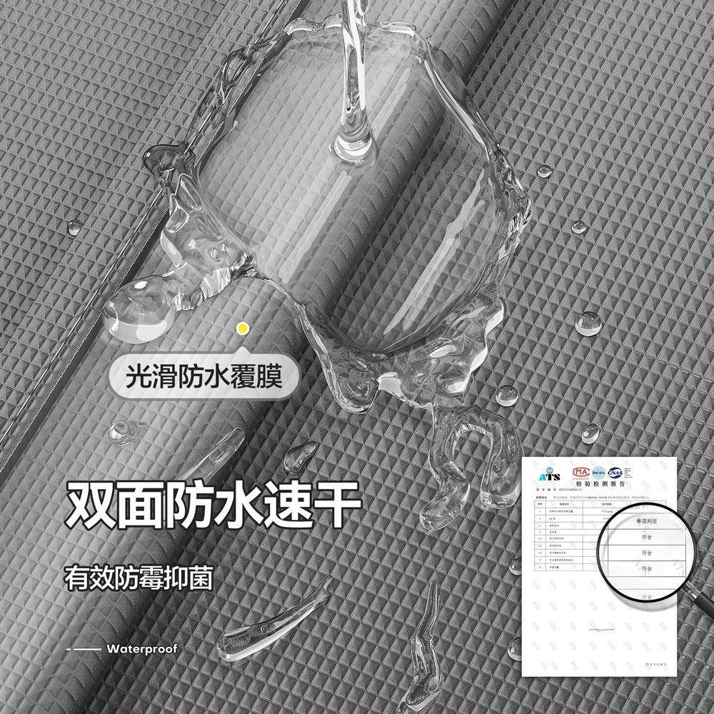 磁浴室吸打叠浴帘套装免孔隐折叠华夫防水防霉布高档卫生间隔洗澡