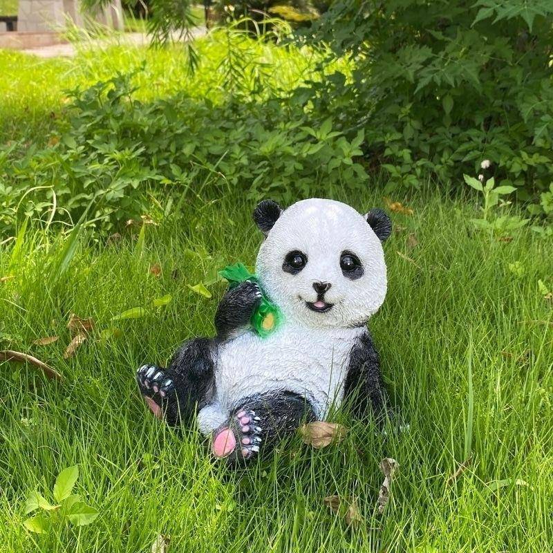 仿真熊猫雕塑外件户花园装饰庭院草Ckzbp5Ve坪园摆大熊猫动物林工