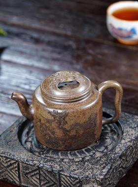 播供货兴紫砂壶350cc原44599矿高温柴烧沉香泥手茶工罗宜汉牛盖直