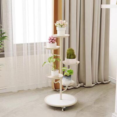 可移SL24007架花奶油风厅阳台落动地式多层植物摆放架铁艺客多肉