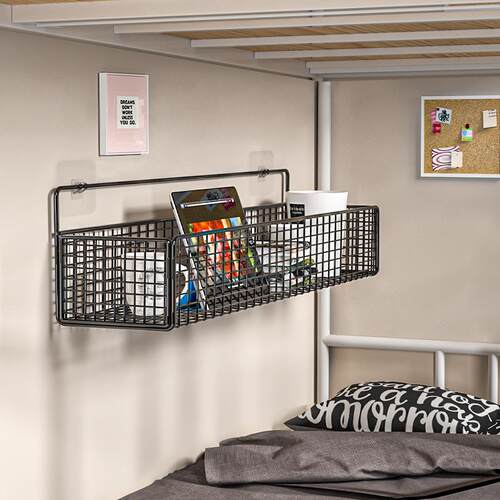 免打挂孔墙上TThxgwzq室置物架宿舍好物收学生寝床头墙面上铺篮书