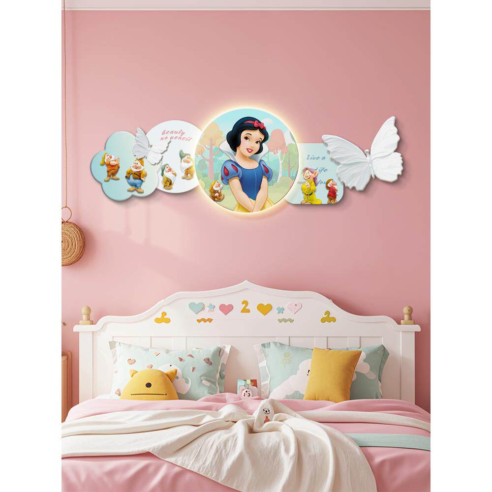 艾莎卡女面房床头画通儿童房挂画爱孩莎白雪公DY1459主卧室床头墙