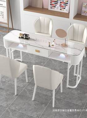 Y网红653美甲桌椅M套装白色简约济型甲店桌子轻奢经单双人美甲美