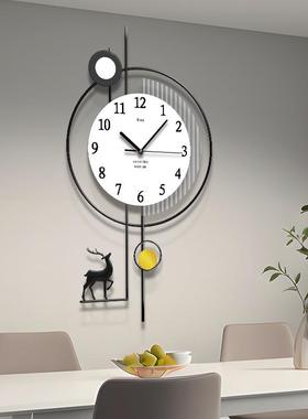 创意时11386钟墙钟时表挂2025新款网红简约挂钟免打孔约简时尚大