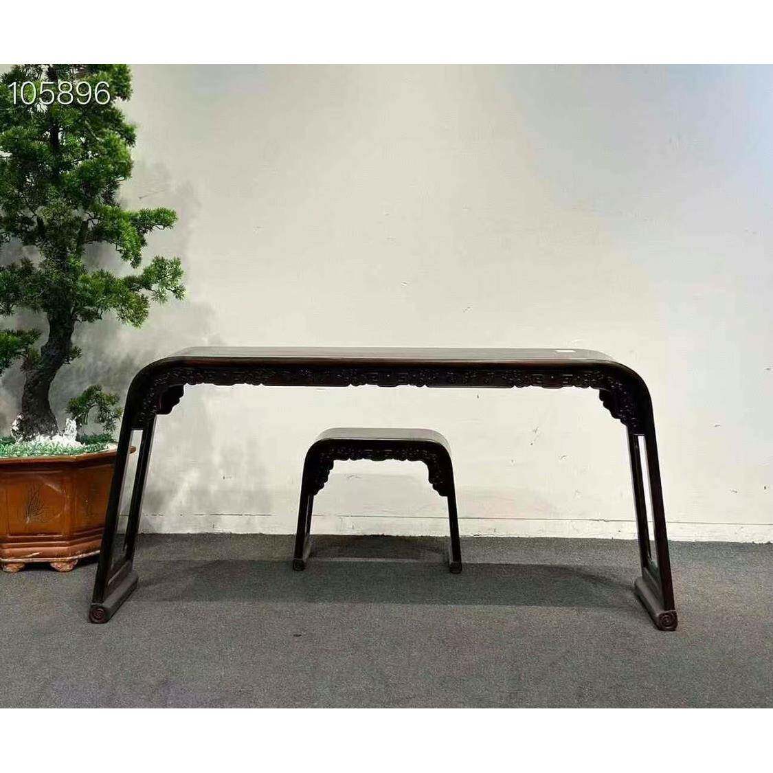 老挝大红酸枝琴交趾黄檀琴桌玄写字台电关脑案桌清式WFW明式家具