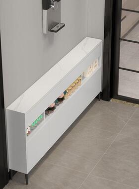 薄超餐边柜20cm厨房储边物柜ONO实木岩板0茶水柜25白色3半墙极窄