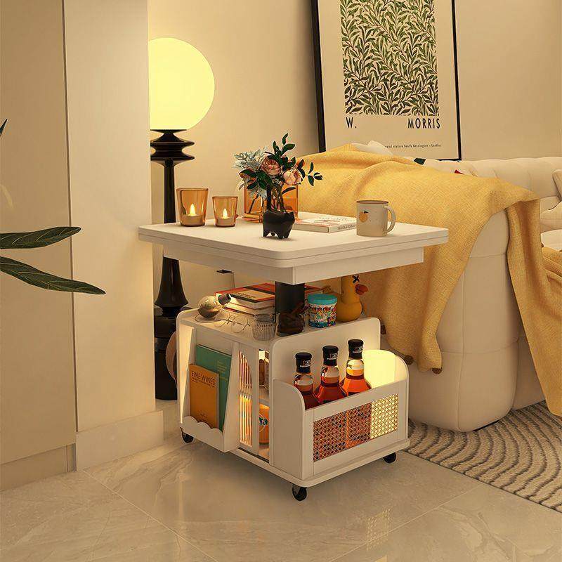 白色LVV升降茶移几可动折叠餐桌推车茶桌全茶台两用客厅沙发边柜,电子元器件市场,其它元器件,淘宝优惠券,粉丝福利购,淘宝优惠卷