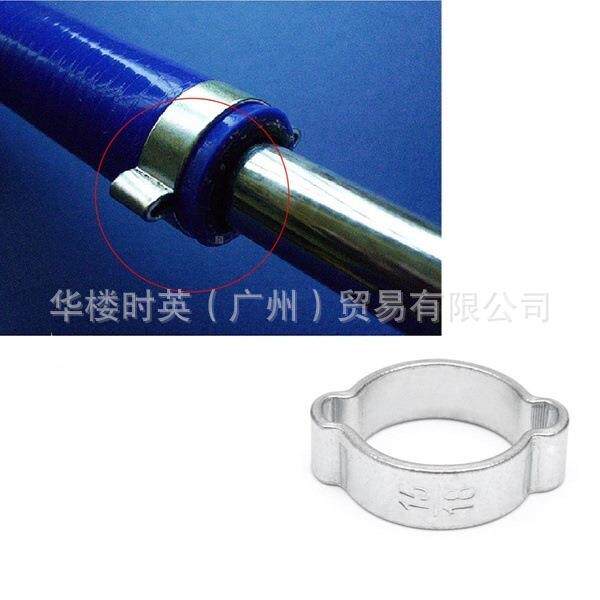150PCS盒装双耳镀锌卡箍环封管夹8种规格双耳675箍无极弹性箍密圈