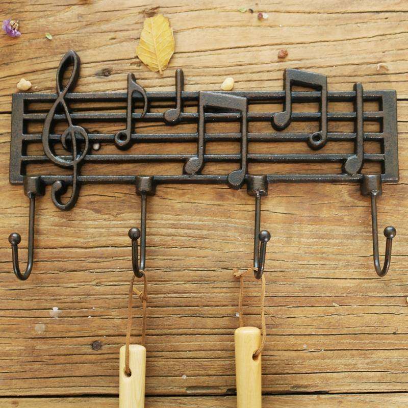 花园家居ICH装铸壁铁做旧乐音字符花饰市挂衣钩厨房挂杂货衣帽挂,收纳整理,挂钩/粘钩,淘宝优惠券,粉丝福利购,淘宝优惠卷