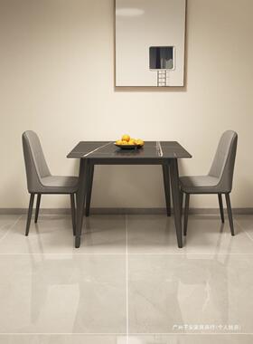 正方吃形板餐桌椅UCP组合岩用轻奢简约现代饭方家桌小户型简易桌