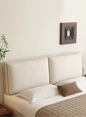 背?免洗质猫抓皮33床头防软包靠黑色皮靠垫皮革大靠枕现代简约撞