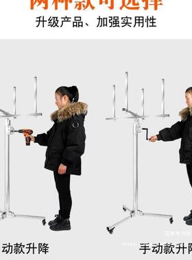 真不锈升钢装灯厚修灯安灯助手工具移动降支NBS架正反自动刹车加
