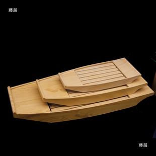 日式 刺身盘鱼生寿司船冰盘料盛理干冰器海鲜木冰MEK托盒仿餐具圆