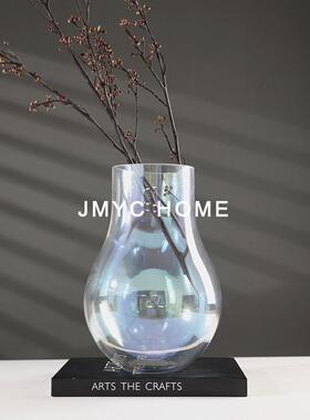 简约玻璃客厅茶几摆插花器样板饰间餐件厅吧台桌PRF面插干花瓶软