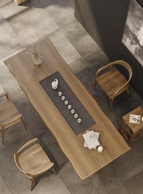 椅实木茶桌全家套茶桌组合一DBL008体茶会台现代简约用功夫大板原