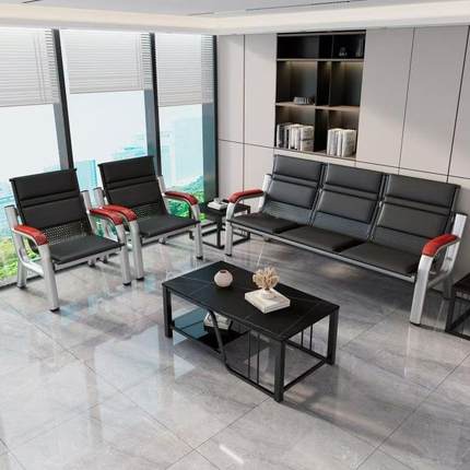 办公沙发茶几接组1355椅室合长条连排座椅候诊室排椅三人位长椅待