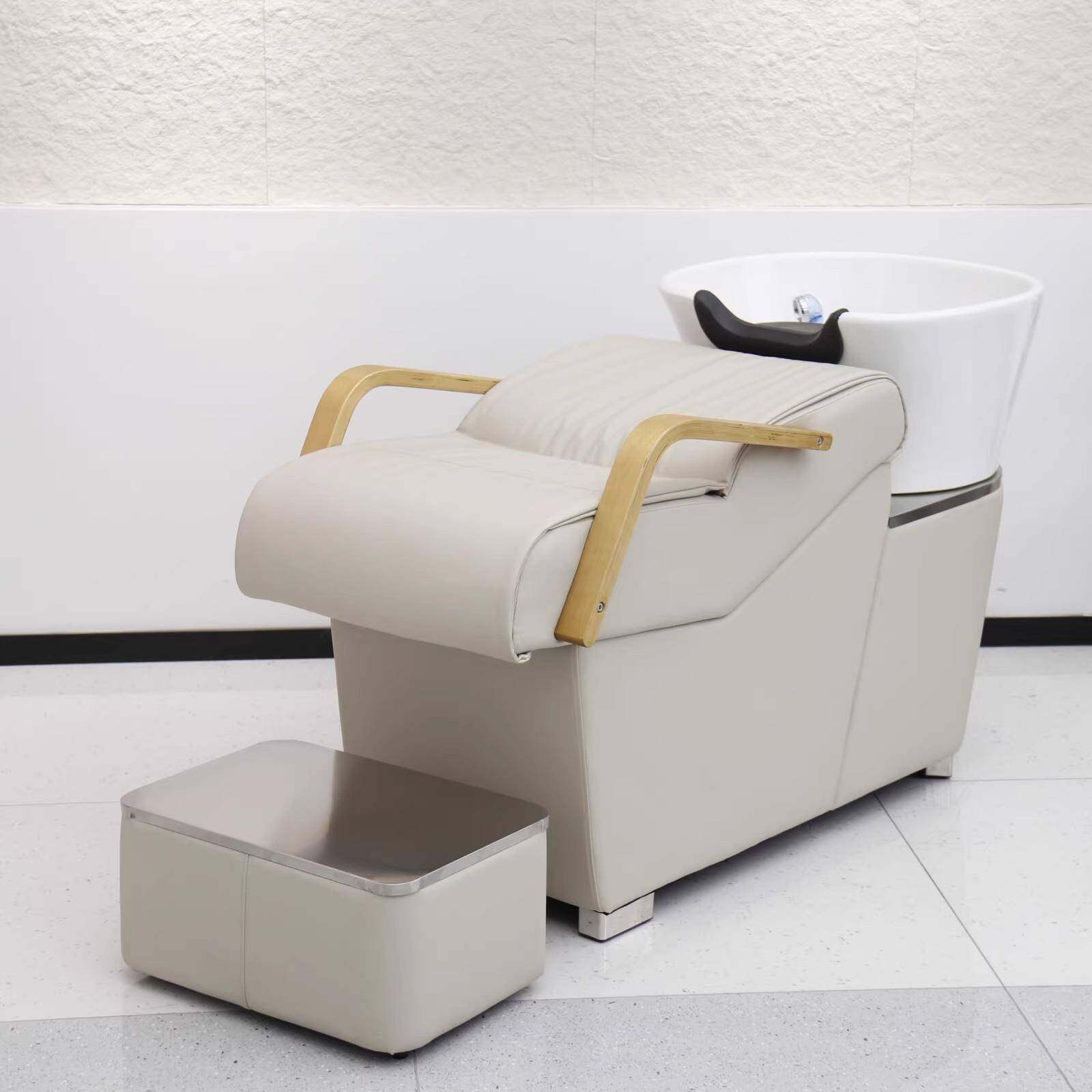 新款理洗头床发美店专用发店半躺洗头床/高档陶盆冲水床瓷直销