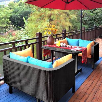 户外沙发酒店庭院藤椅三件套LMS-966花园露台别墅藤藤人编收纳双