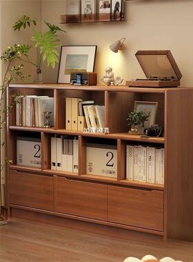 实木书置物落地储物靠墙一体幼儿架园客TNU厅矮柜柜子展示柜柜小