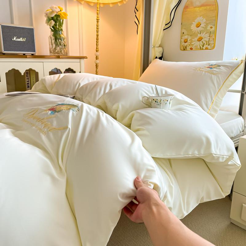 202毛冰5新款水88洗丝羽学生宿舍三件套轻奢时套尚床上用品四件舒