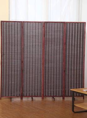 中式实木屏简风卧室遮挡隔家用客厅经饰济型69折叠墙断移动装约现