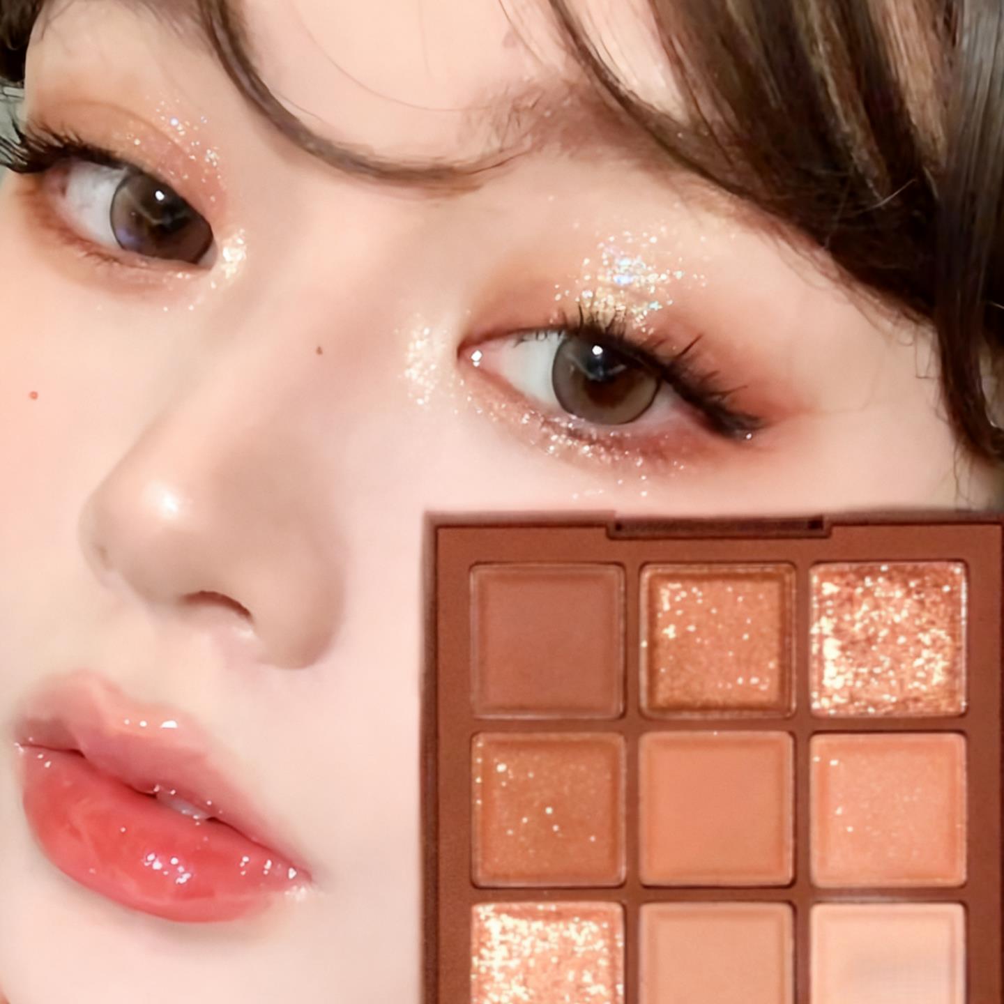 初秋美拉德！2025新款巧克力九色眼影盘细闪爆亮片哑珠光大地暖棕