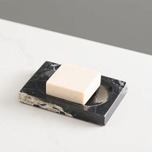 大理石简约轻奢沥水肥皂碟石材创意洗手台沥水香皂盒收纳置物摆件