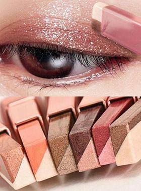 正品】懒人眼影棒眼影笔双色初学者新手细闪大地色眼影盘正品多色