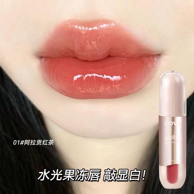 奶咖水光唇釉镜面口红不易掉色持久不易沾杯玻璃唇彩透明嘟嘟嘴