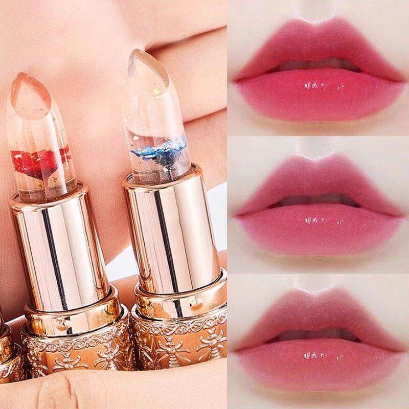 花瓣果冻变色口红不沾杯不掉色持久温变润唇膏女滋润保湿孕妇可用