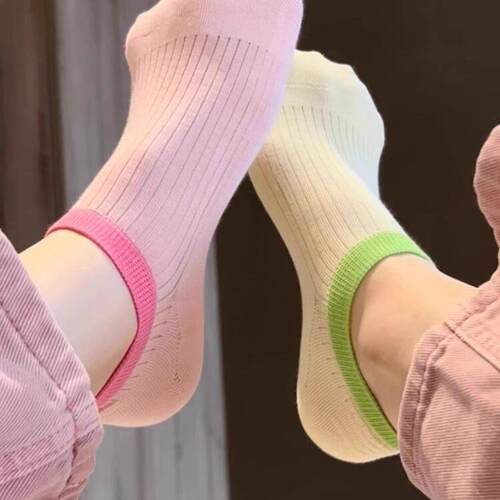 袜子女隐形袜夏季薄款防滑不掉跟棉袜春秋浅口无骨多巴胺ins潮短