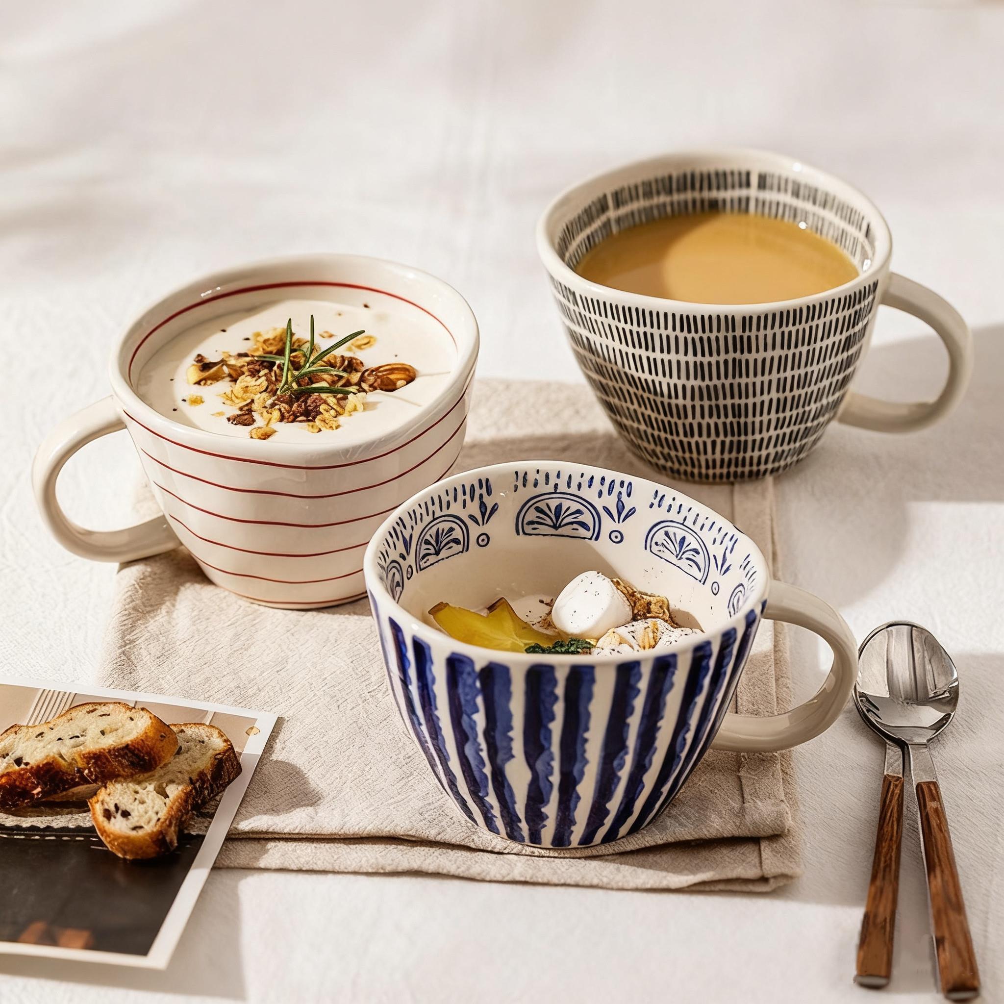 日本复古好看的马克杯陶瓷水杯家用办公室牛奶早餐杯女生咖啡杯子