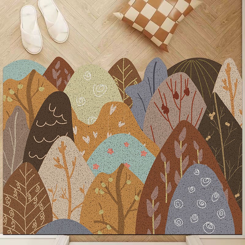 绿植丝圈家用入户门地垫防滑除尘进门刮泥蹭土门口可裁剪门垫地毯